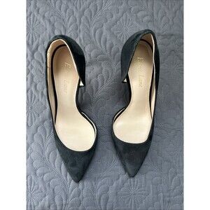 Essex Lane D'Orsay Pointed-Toe Pumps Black Suede SZ 6.5 Chic Glam Career Cute